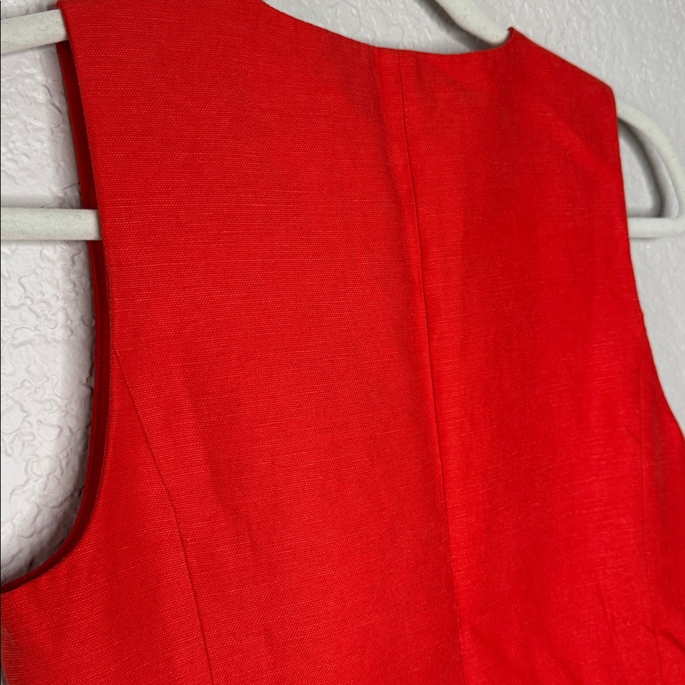 NEW Wilfred Aritzia Cruise Linen Regal Vest Cherry Red Sz 0 - Picture 7 of 8
